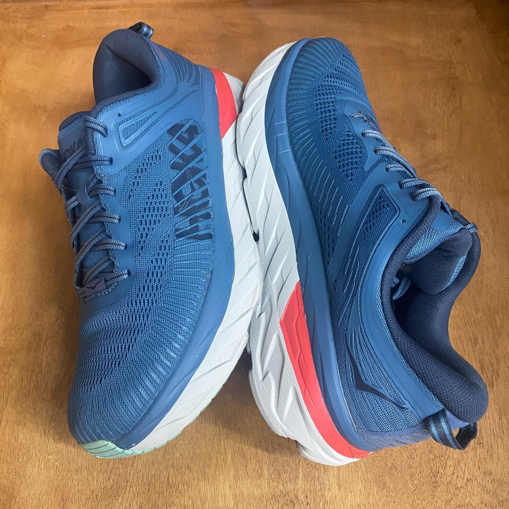 Hoka One One Bondi 7 Running Shoes Men's Size 10.5 Blue Sneakers 1110518 RTOS